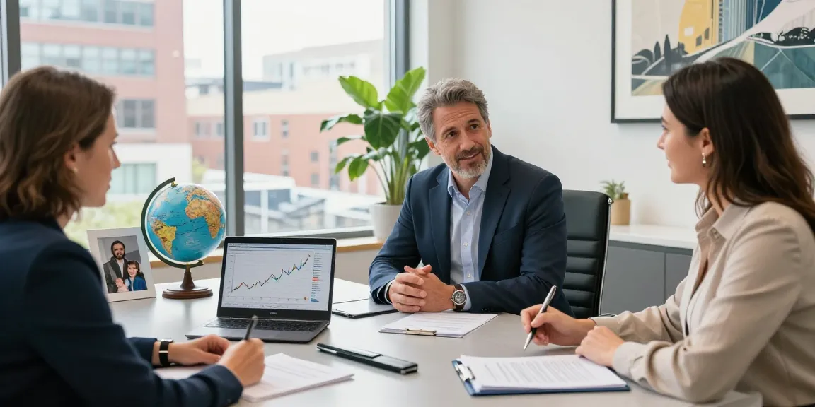 Serge Robichaud advising clients on legacy planning in a modern office.