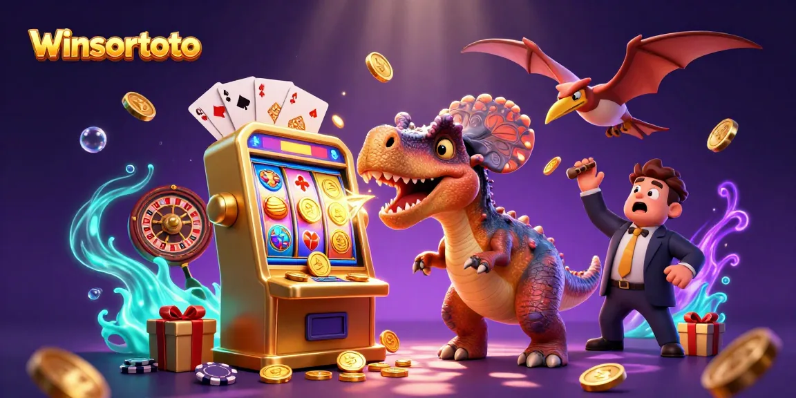 Menangkan jackpot slot di winsortoto dengan pachycephalosaurus dan pteranodon terbang menangkap koin emas