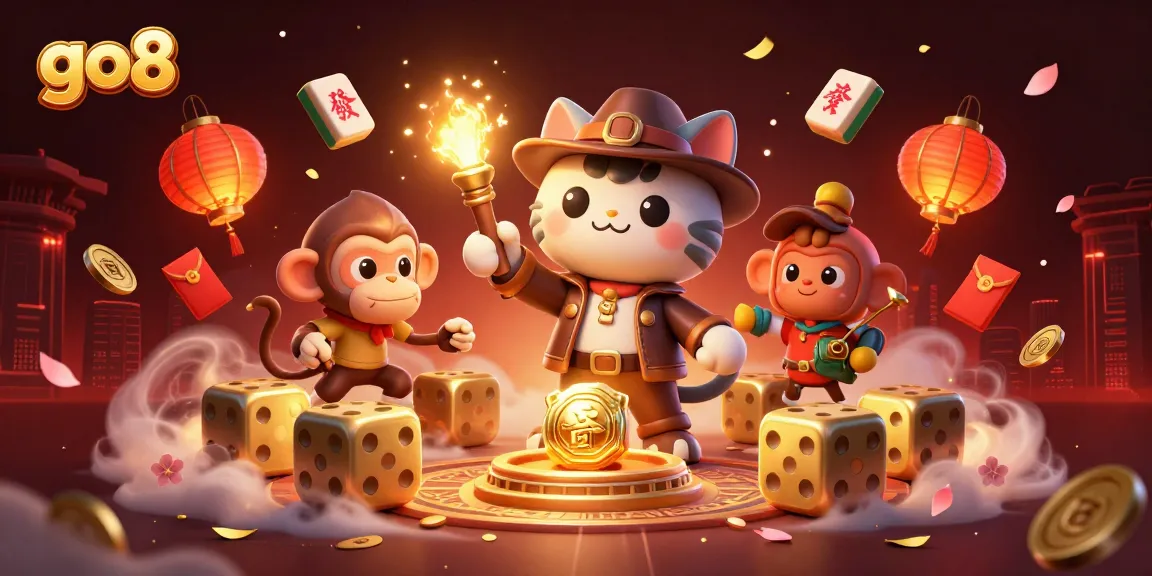 Experience thrilling gaming adventures with go8, uncovering treasures in a vibrant 3D casino oasis.
