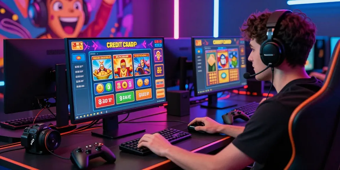 Dynamic player enjoying games at a credit card casino showcasing vibrant graphics and gaming accessories.