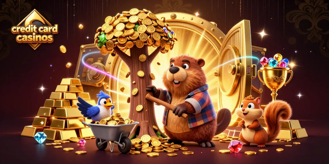 Experience the excitement of credit card casinos with vibrant characters collecting gold coins in an engaging scene.