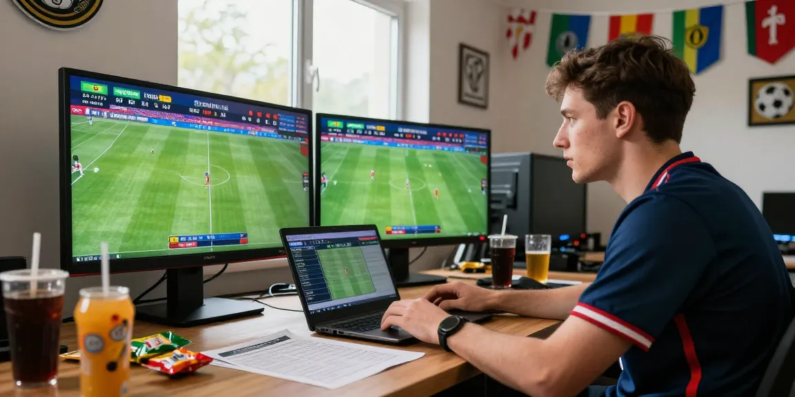 Excited bettor analyzing newtaiwan sports betting odds in vibrant setting.