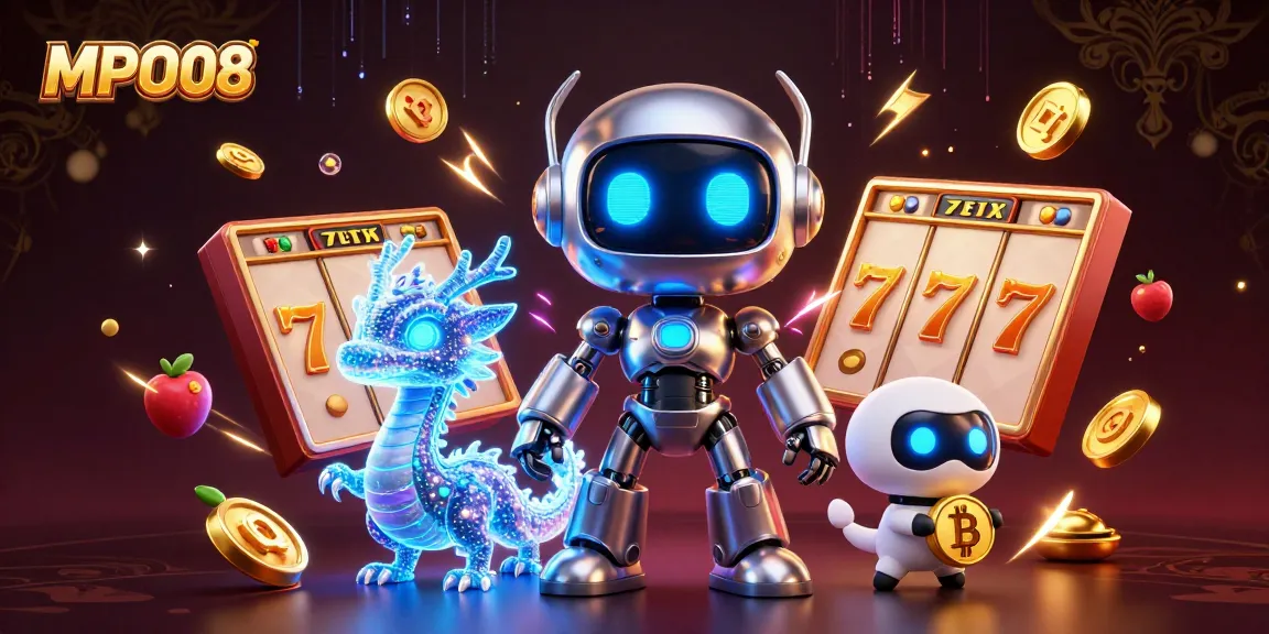 MPO08 offers thrilling gameplay with a futuristic robot, AI dragon, and drone assistant in a vibrant 3D casino world.