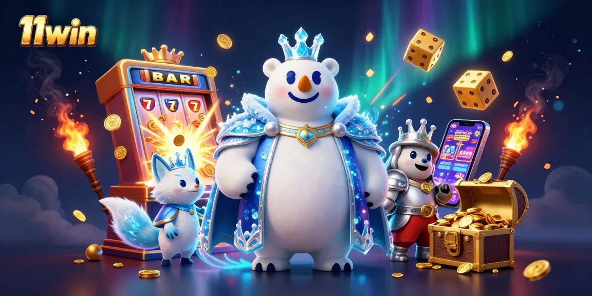 Experience the thrill of 11win with a jackpot explosion and mystical characters in a vibrant casino scene.