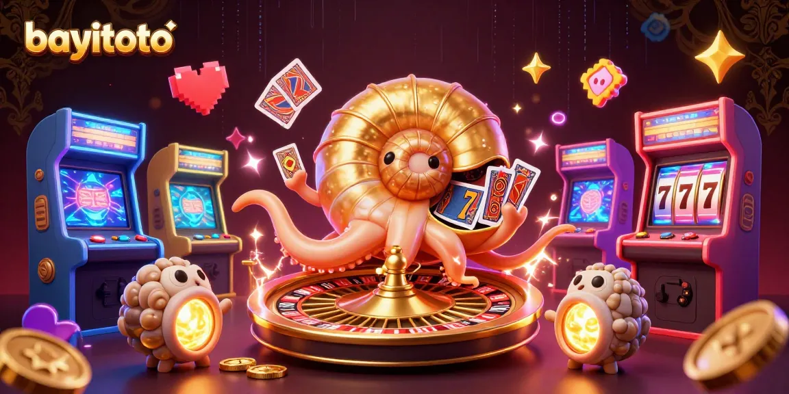 Experience bayitoto with vibrant gaming elements, featuring a giant nautilus roulette amidst engaging arcade themes.
