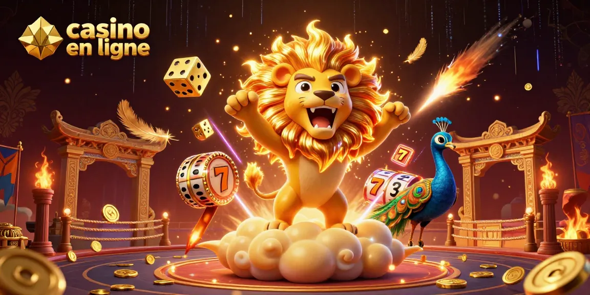 Découvrez un casino en ligne vibrant avec des éléments de jeu dynamiques et un lion solaire furieux.