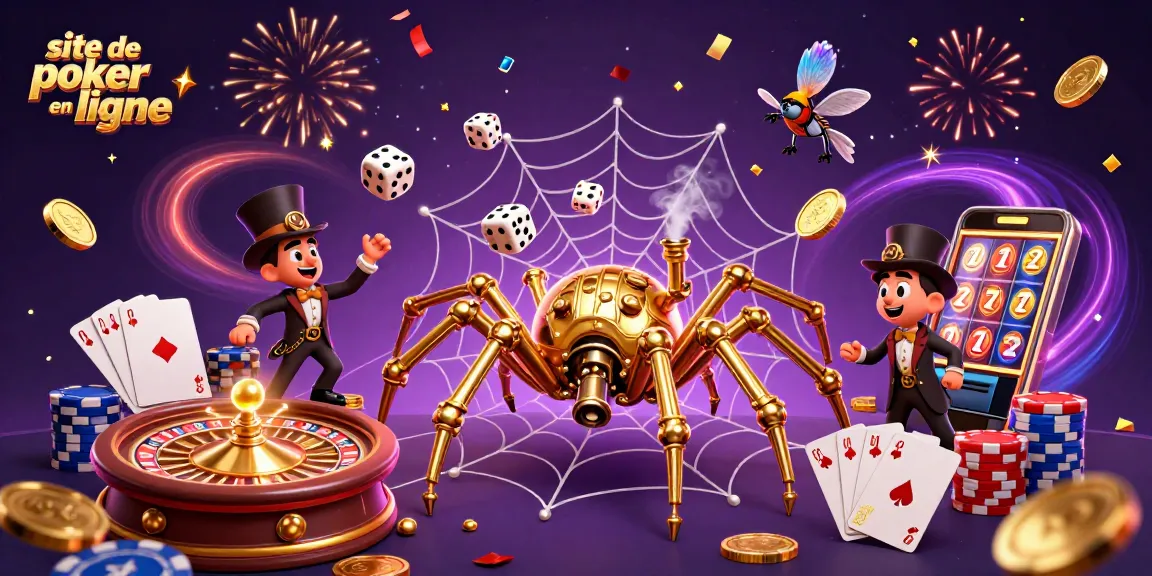 Jouer au poker en ligne sur un site de poker en ligne avec des jetons et des cartes au cœur de l'action.