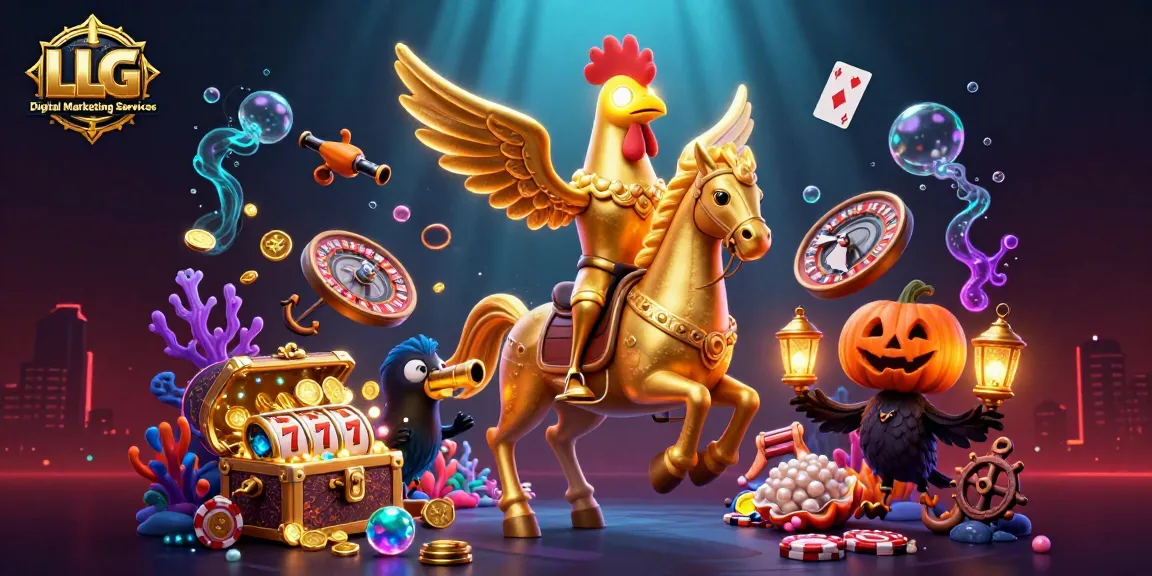Enhance your strategy with LLG Digital Marketing Services in this vibrant casino illustration.