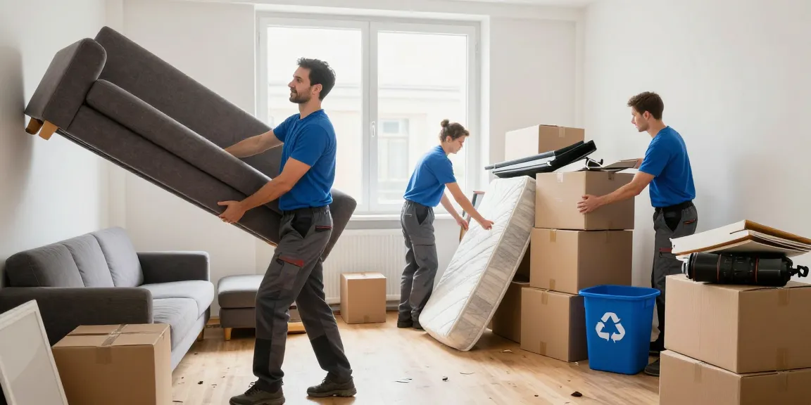 Efficient Wohnungsentrümpelung Berlin team clearing clutter with professionalism in a bright apartment.