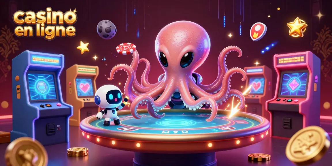 Jouer au casino en ligne avec un octopus extraterrestre et des jetons en orbite.