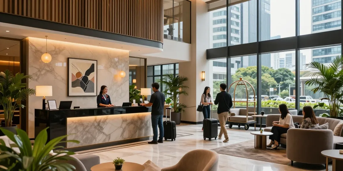 rokok88 Hotel Jakarta Pusat lobby with stylish decor and welcoming staff