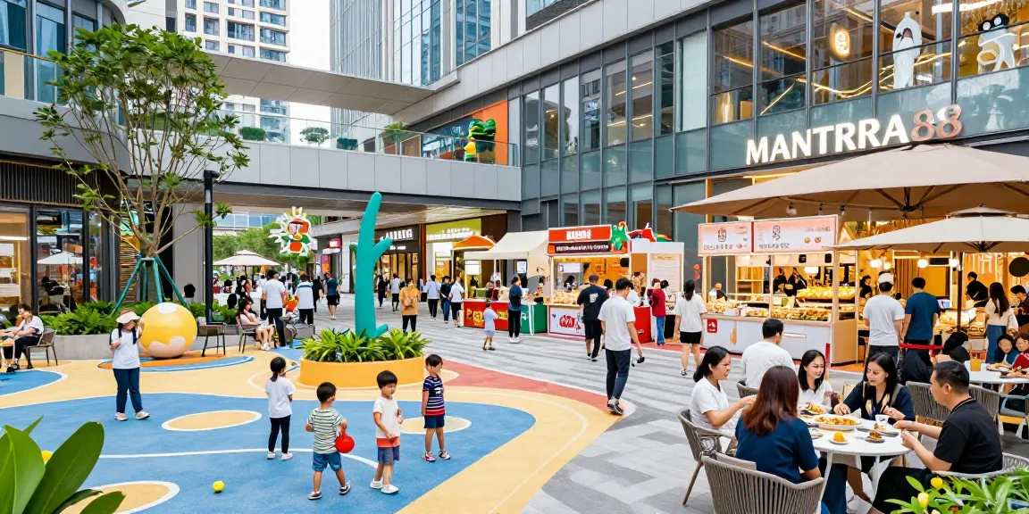 MANTRA88 commercial hub filled with shoppers enjoying vibrant modern entertainment.