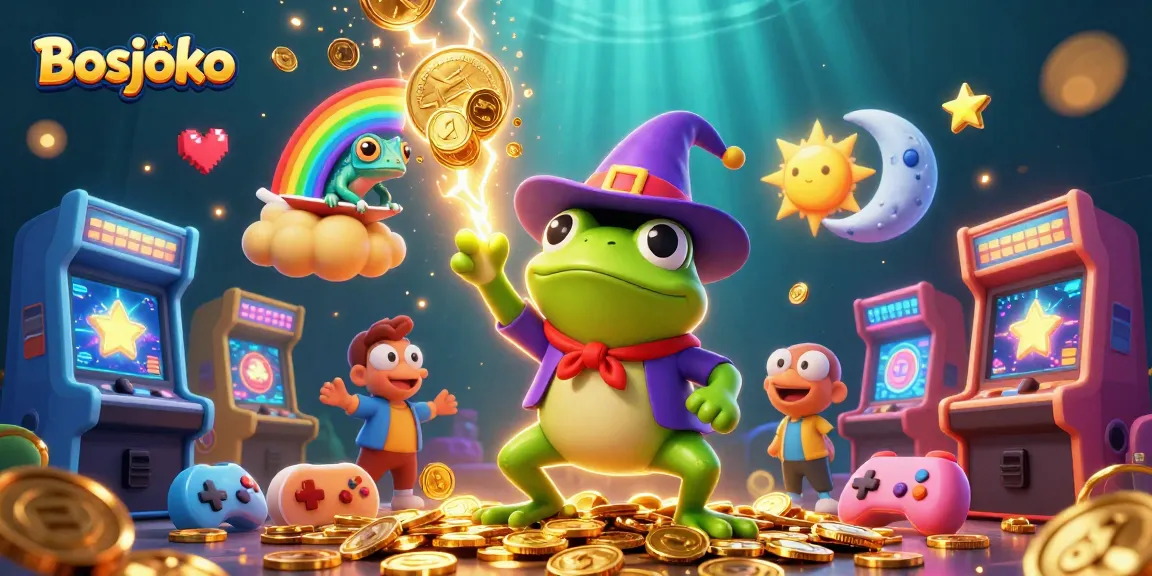 Bosjoko gameplay comes alive as the weather wizard frog sparks a golden coin storm in this vibrant casino scene.