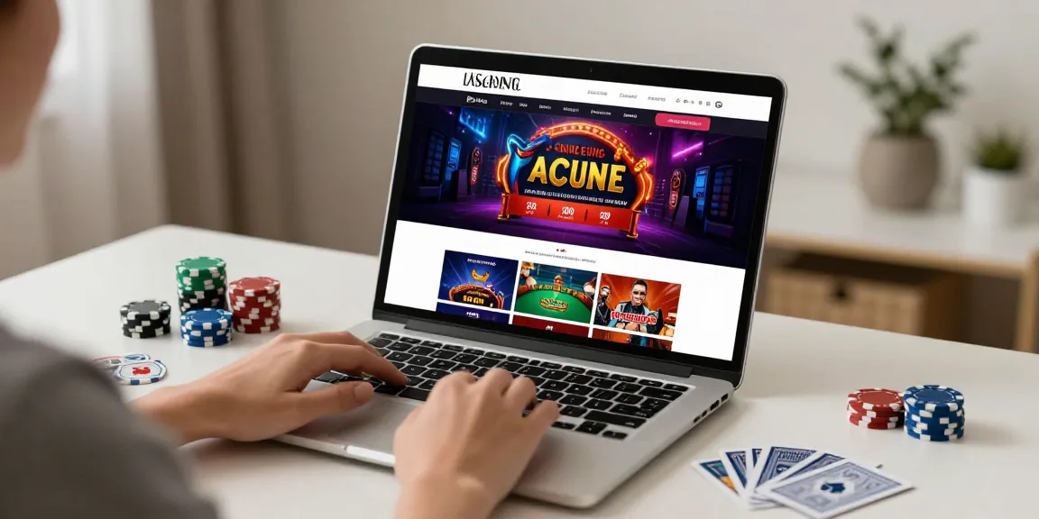 Interface de casino en ligne légal en France sur ordinateur portable avec des jeux vibrants.