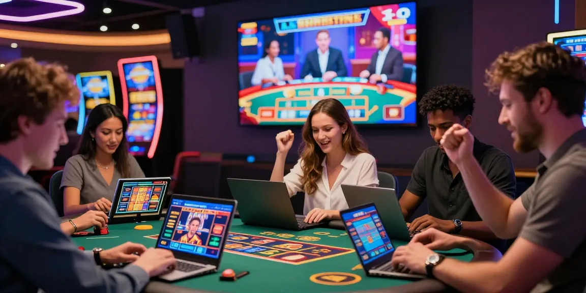 Joueurs célébrant sur un nouveau casino en ligne, illustrant l'excitation et les options variées de jeux.