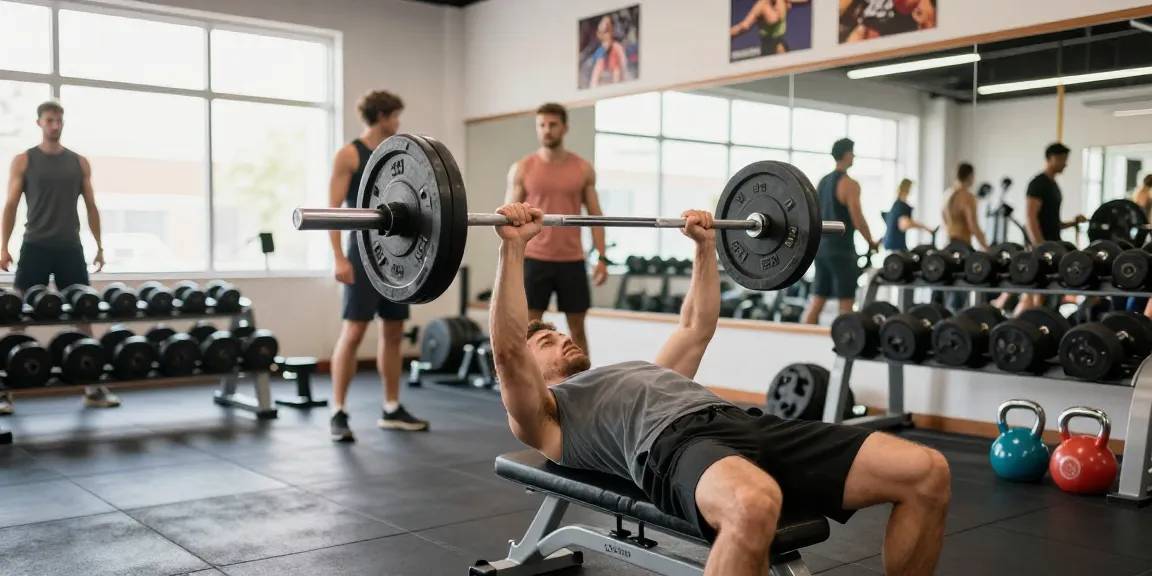 Un homme soulevant des poids à la Steroide Boutique, une ambiance dynamique et motivante dans une salle de sport.