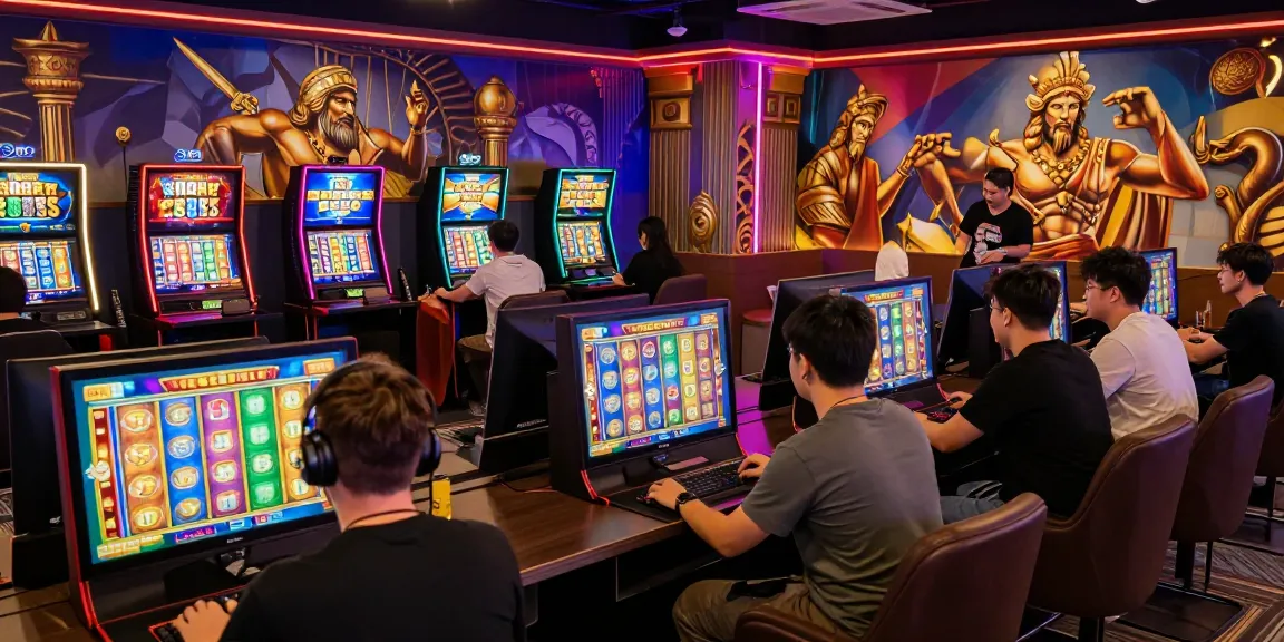 Engaging players enjoying slot super games in vibrant lounge atmosphere, reflecting excitement and social interaction.