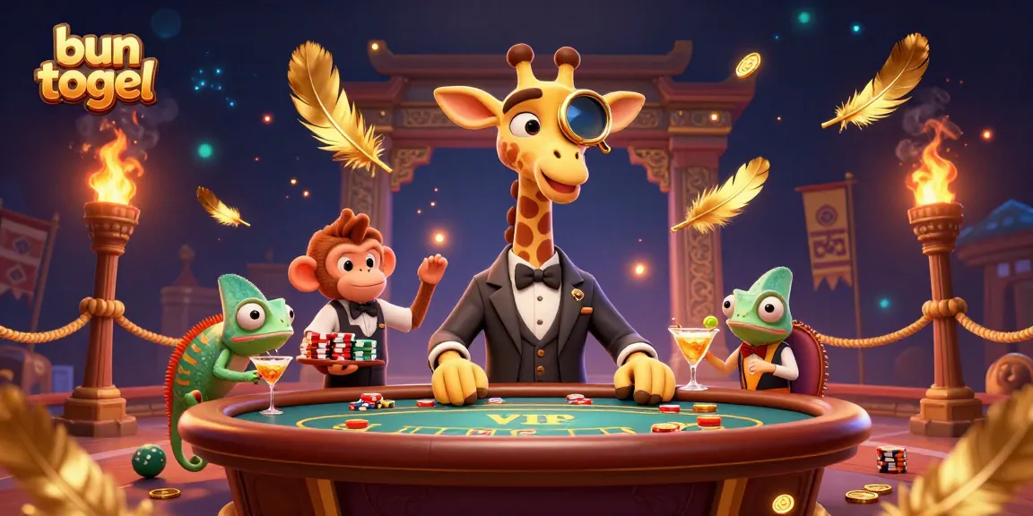 Bun togel menciptakan pengalaman bermain dengan jerapah kaya dan bartender chameleon di kasino online.