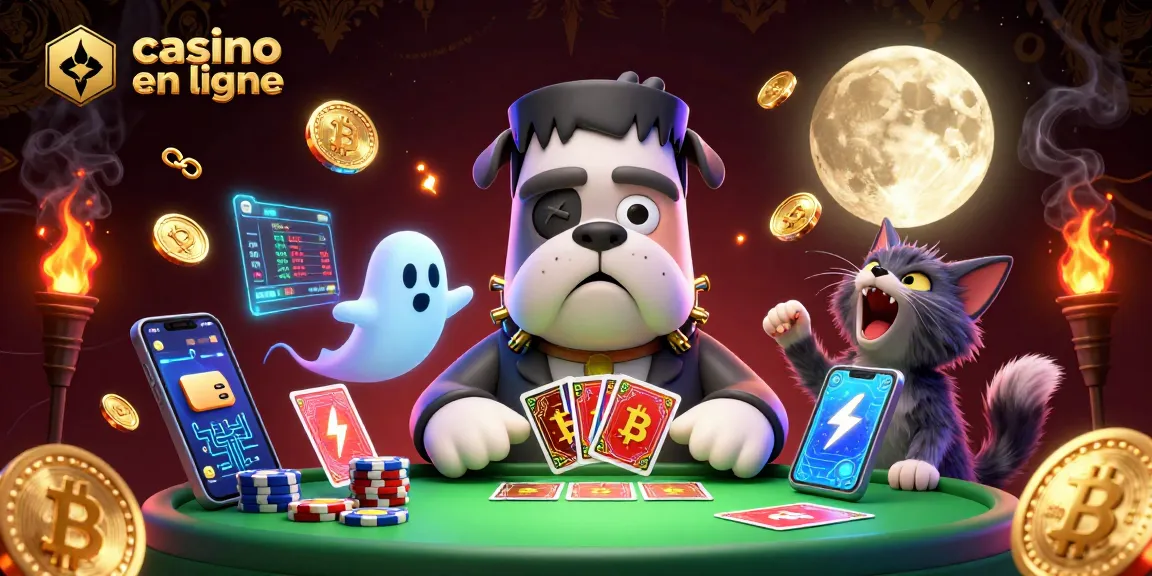 Jouez au casino en ligne avec des personnages de dessins animés, cartes et crypto-monnaies illuminées.