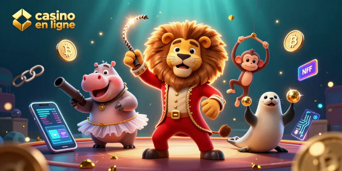 Jouez dans un casino en ligne avec des personnages de cirque animés et une explosion d'éléments numériques.
