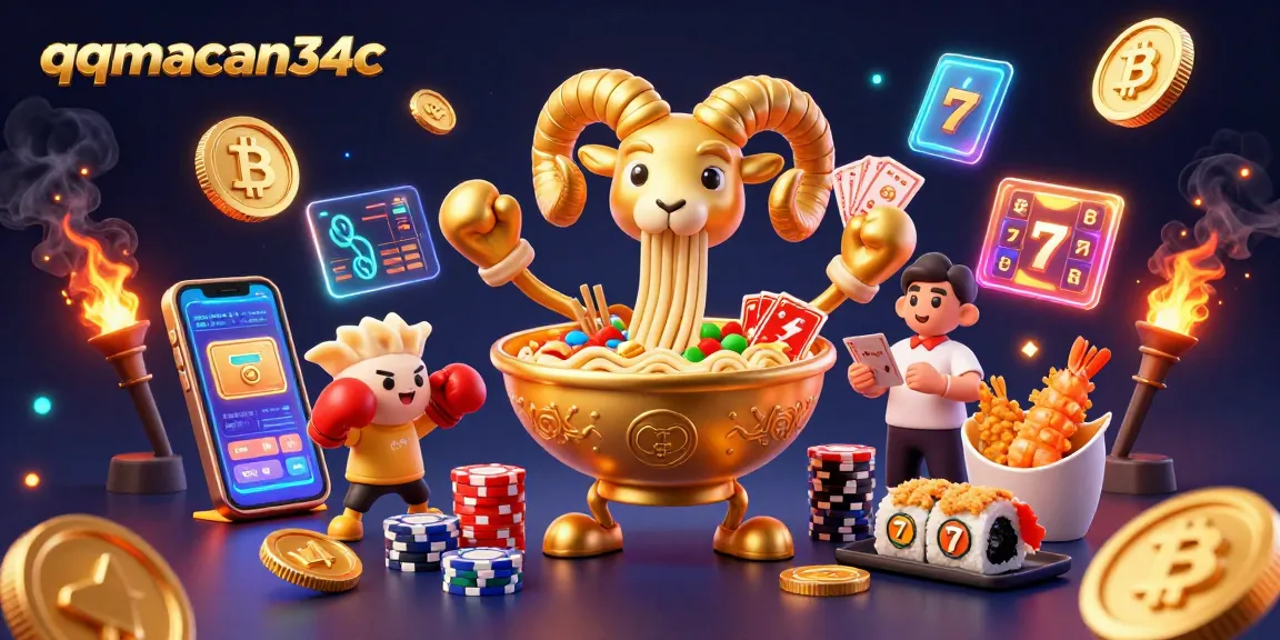 Engage with the vibrant qqmacan34c scene featuring playful animated casino characters and crypto elements.