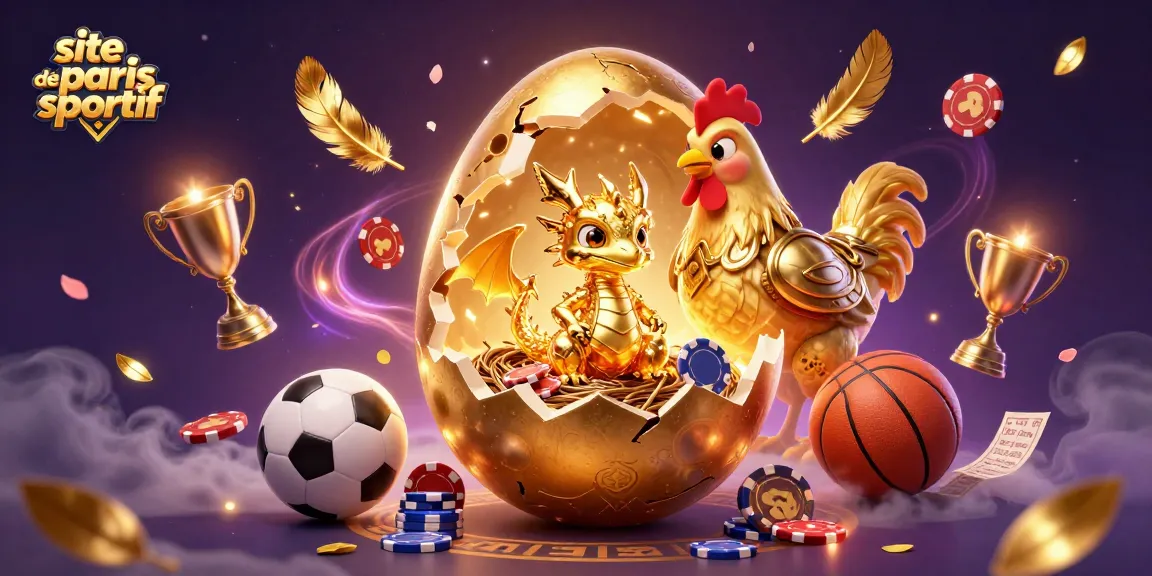 Apprenez sur le site de paris sportif avec un dragon doré et des éléments de jeux dynamiques.