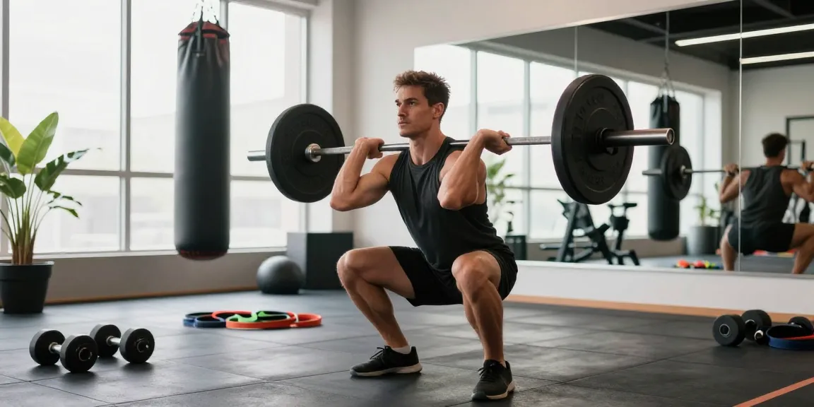 Intense training at Deus Medical Shop's fitness center showcasing an athlete's dedication.