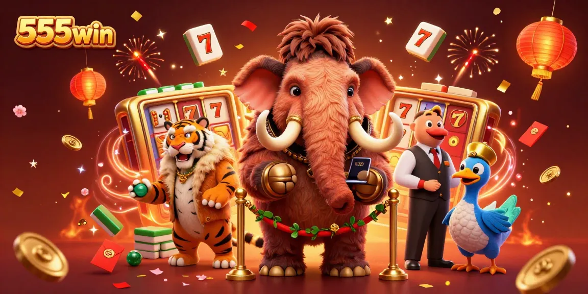 Experience thrilling gameplay at 555win with a vivid casino scene featuring dynamic characters and elements.