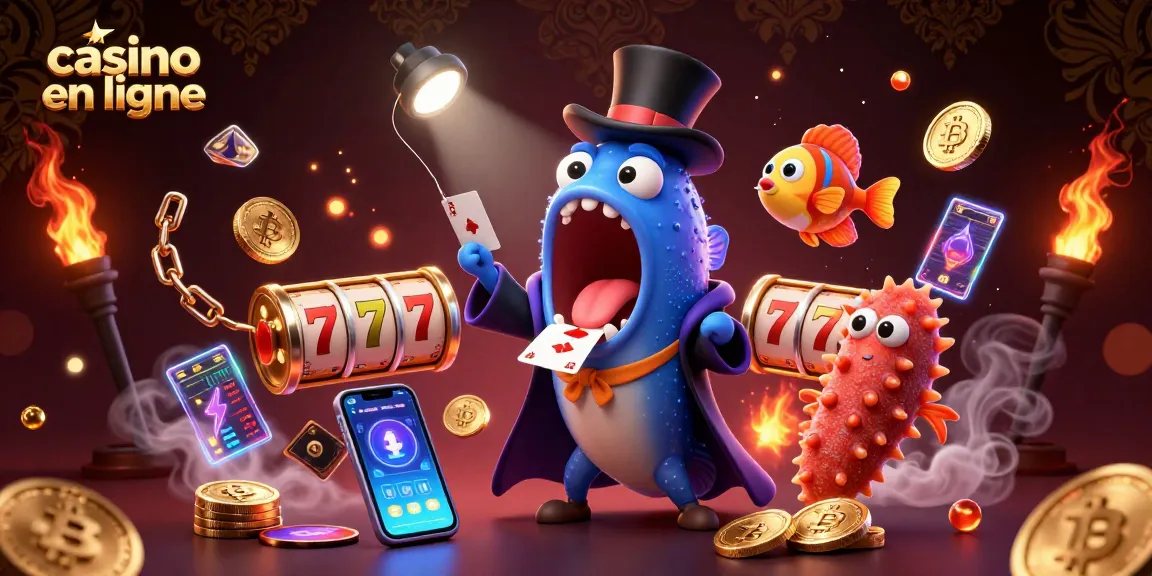 Visualisez des jeux captivants de casino en ligne avec un poisson lanterne et une anguille dans un spectacle magique.