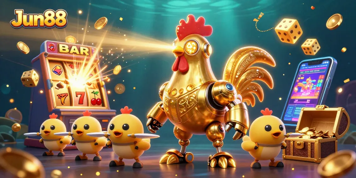Experience winning strategies at Jun88 with vibrant casino-themed illustration showcasing exciting gameplay.