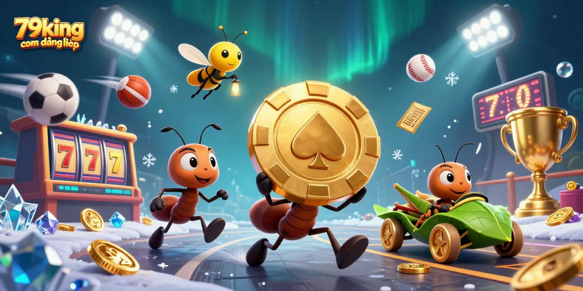 Engage with the thrilling action at 79king com đăng nhập as cartoon ants capture a giant poker chip.