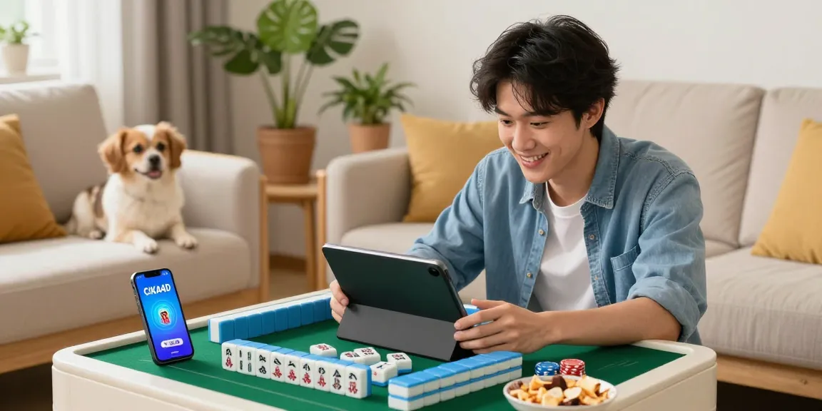 Player enjoying Mahjong online with CIKA4D app in a cozy setting.