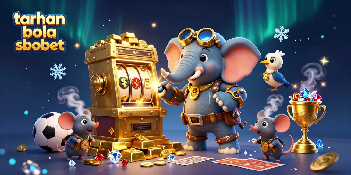 Engage in taruhan bola sbobet excitement with a steampunk elephant enjoying sports betting.