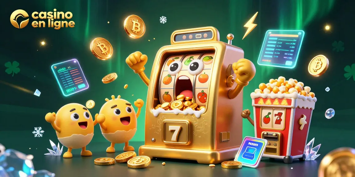 Découvrez un jackpot au casino en ligne avec une machine à sous animée et des éclats de lumière.