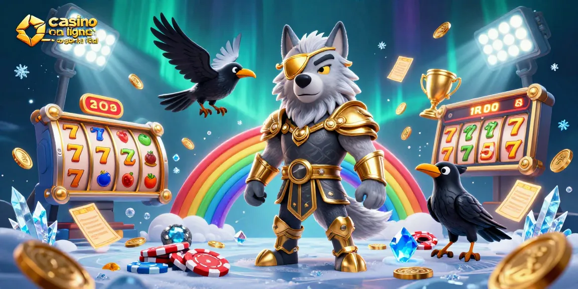 Jouez à des jeux de casino en ligne argent réel avec une représentation animée d'Odin et des éléments de casino enrichissants.