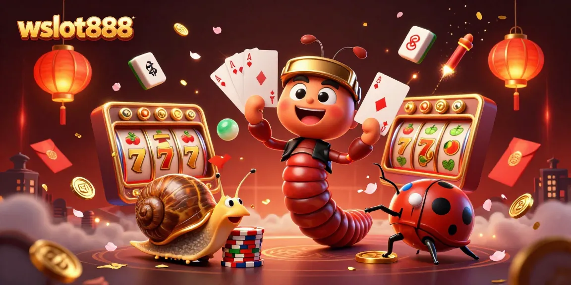 wslot888 menghadirkan dealer milipede 3D dengan berbagai kartu, simbol slot, dan suasana ceria untuk menarik pemain taruhan.