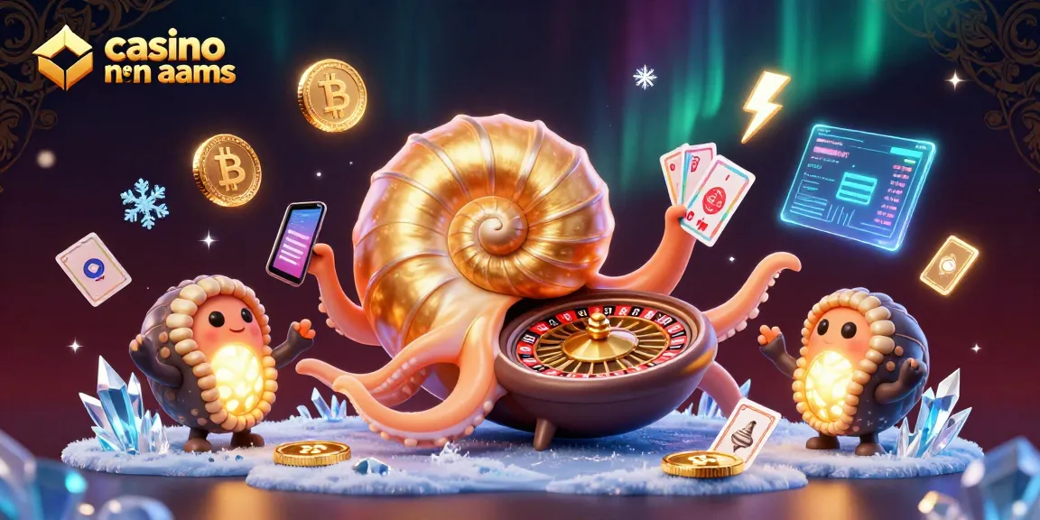 Gioca a casino non aams con un nautilus 3D e simboli di criptovaluta brillanti e dinamici.
