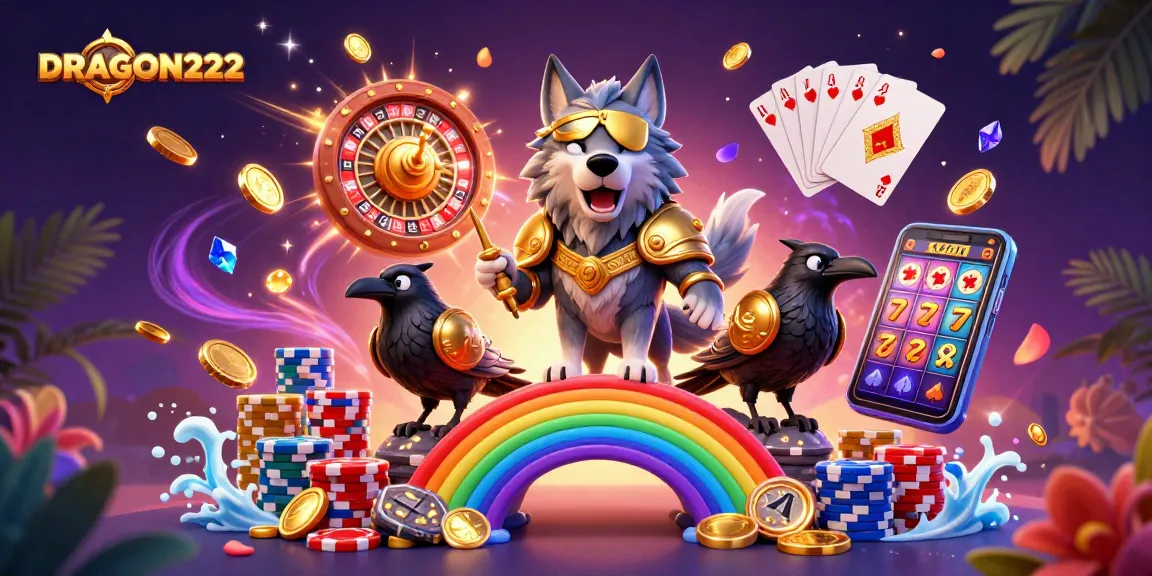 Experience the excitement of DRAGON222 with Odin and his ravens in a vibrant gambling scene.