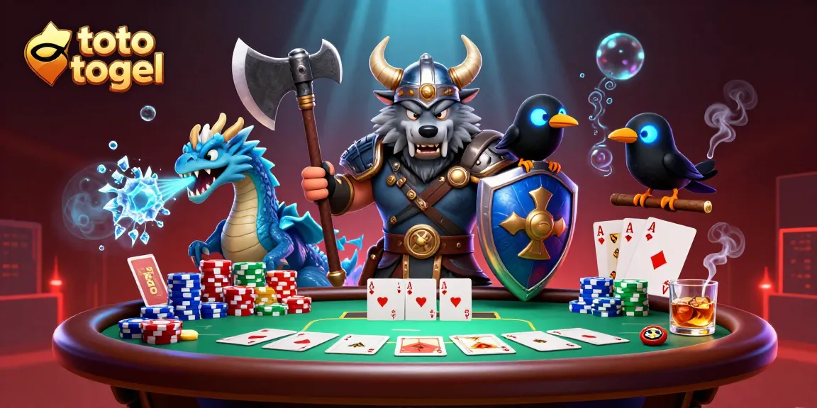 Toto togel memberikan suasana seru dengan karakter pahlawan serigala, naga dan gagak di meja poker yang kaya elemen permainan.