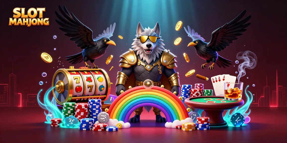 Experience SLOT MAHJONG winning strategies with an engaging scene featuring Norse mythology and dynamic casino elements.