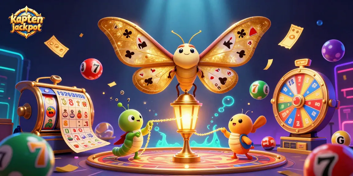 Win big with kaptenjackpot as colorful symbols and lucky charms surround a vibrant casino scene.