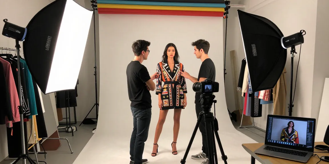 Servizi professionali di studio fotografico Milano per moda e gioielli, con fotografo e modello in studio.