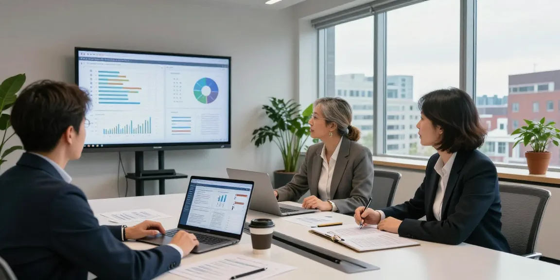 Serge Robichaud consulting clients in a modern financial advisory office.
