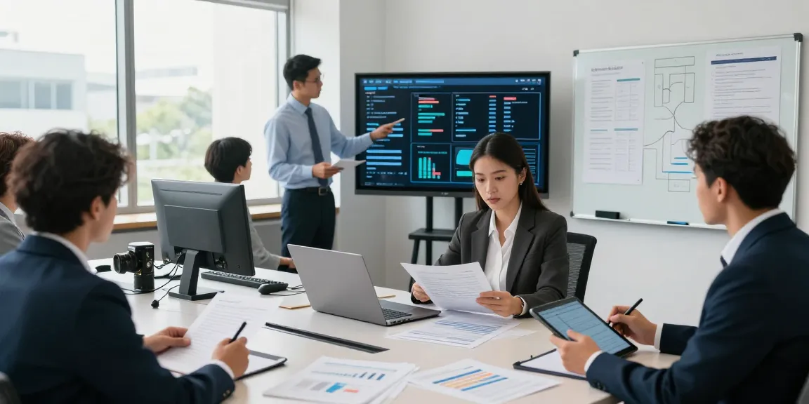 Tim audit forensik AAFI KOTA BOGOR bekerja sama di ruang kantor modern.