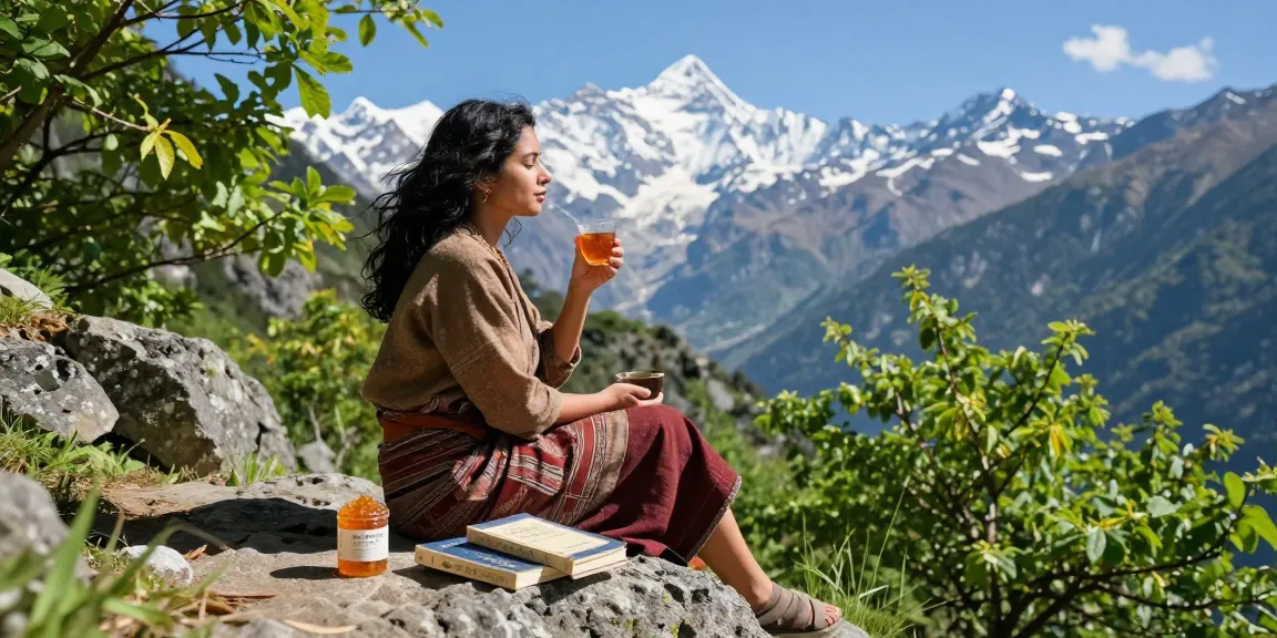 Enjoying Pure Shilajit Australia in the Himalayan mountains, promoting wellness and vitality.