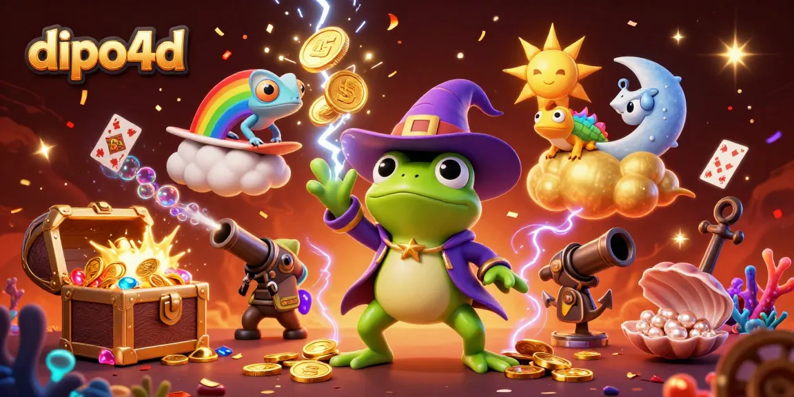 Catch the excitement with dipo4d's 3D illustration showcasing thrilling gambling elements.
