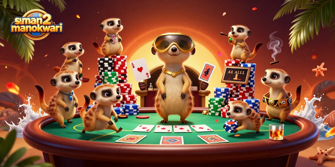 Sman2manokwari menghadirkan koloni meerkat bermain poker di kasino dengan keseruan dan warna yang menggoda.