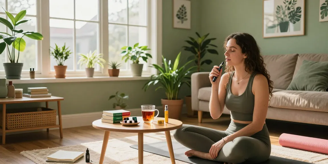 Properloud THC vape pen and CBD edibles for natural wellness in a relaxed living room