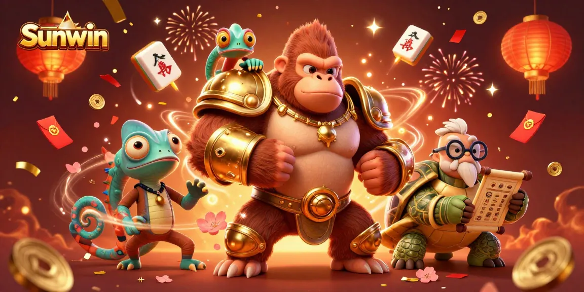Experience excitement at Sunwin with a vibrant 3D scene showcasing memorable gambling themes.