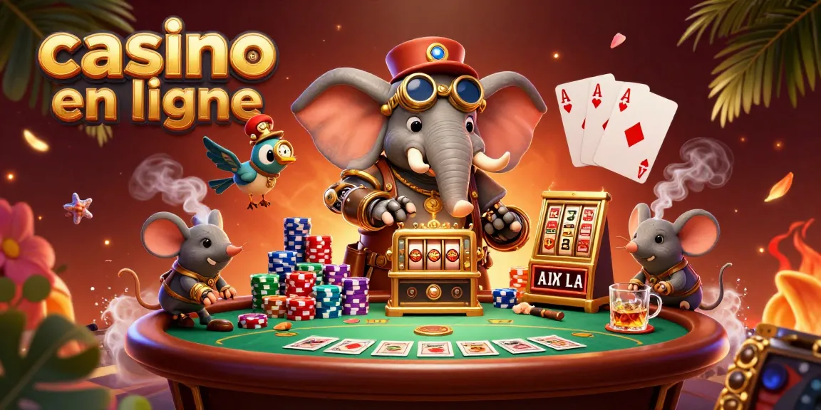 Jouer au casino en ligne avec une ambiance immersive avec des personnages steampunk et une table de poker colorée.